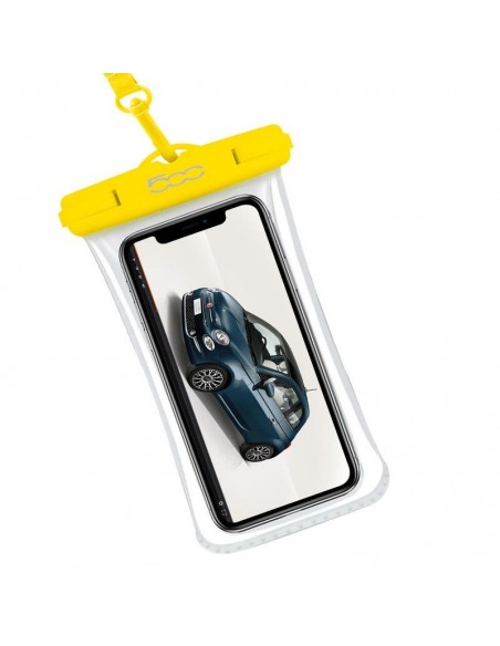 Fiat 500 Bolsa Impermeable IPX8 para Smartphone hasta 7" Amarilla