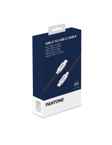 Pantone Cable USB-C a USB-C 60W 2.4A Azul 1.5m