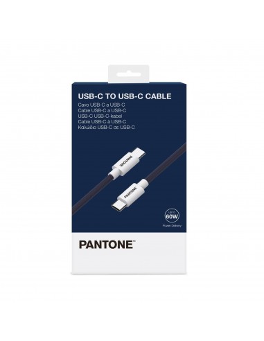 Pantone Cable USB-C a USB-C 60W 2.4A Azul 1.5m