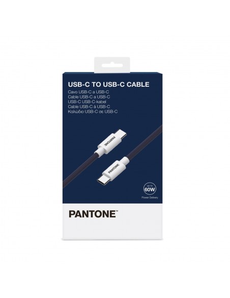 Pantone Cable USB-C a USB-C 60W 2.4A Azul 1.5m
