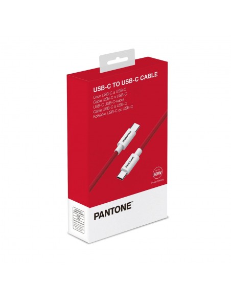 Pantone Cable USB-C a USB-C 60W 2.4A Rojo 1.5m