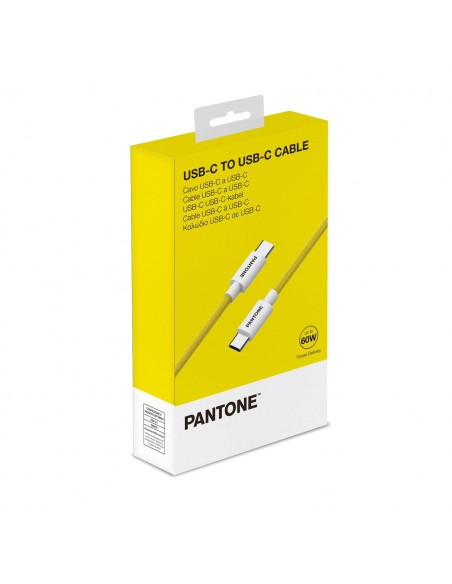 Pantone Cable USB-C a USB-C 60W 2.4A Amarillo 1.5m