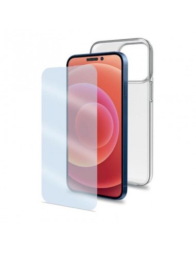 Celly Funda Transparente + Protector de Pantalla para iPhone 14 Pro
