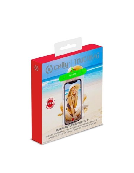 Celly Bolsa Impermeable IPX8 para Smartphone hasta 7" Verde