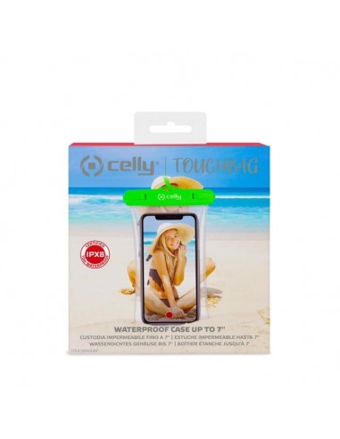 Celly Bolsa Impermeable IPX8 para Smartphone hasta 7" Verde