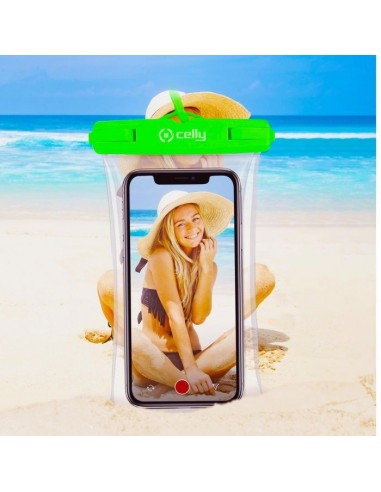 Celly Bolsa Impermeable IPX8 para Smartphone hasta 7" Verde