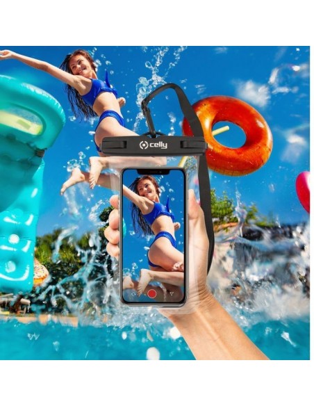 Celly Bolsa Impermeable IPX8 para Smartphone hasta 7" Negra