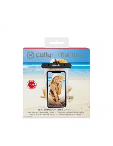 Celly Bolsa Impermeable IPX8 para Smartphone hasta 7" Negra
