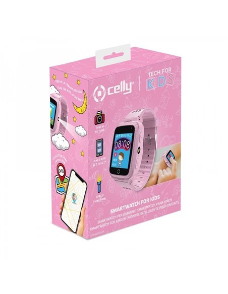 Celly KidsWatch Smartwatch para Niños Rosa con SIM Localizador