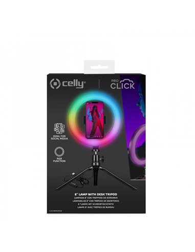 Celly Aro de Luz RGB 8" con Trípode