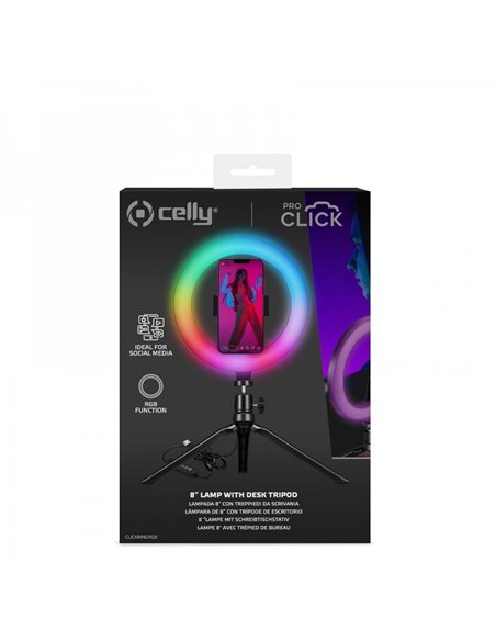 Celly Aro de Luz RGB 8" con Trípode