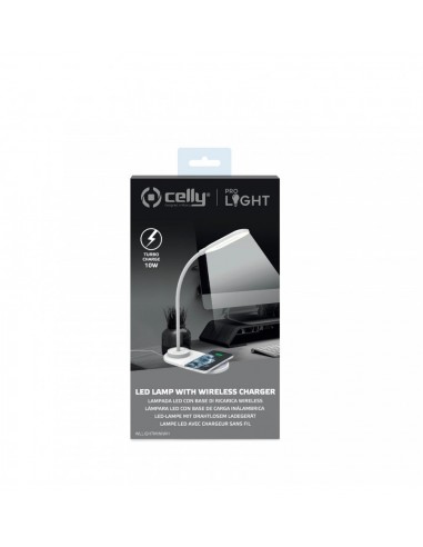 Celly WlLightMini Lámpara Led con Base de Carga 10W Inalámbrica Blanca