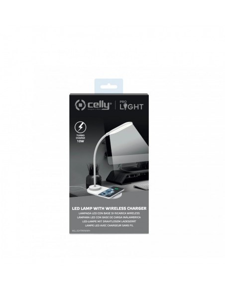 Celly WlLightMini Lámpara Led con Base de Carga 10W Inalámbrica Blanca