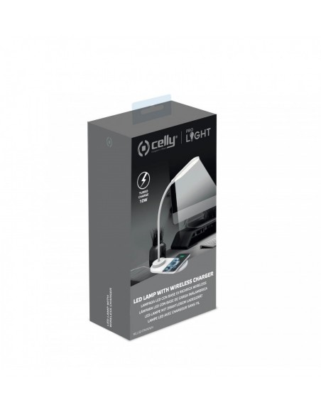 Celly WlLightMini Lámpara Led con Base de Carga 10W Inalámbrica Blanca