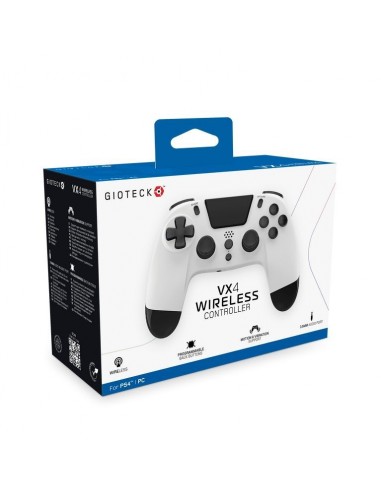Gioteck VX4 Mando Bluetooth Blanco Compatible PlayStation / PC