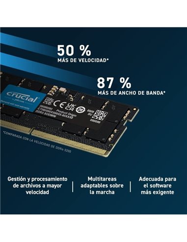 Crucial CT8G48C40S5 DDR5 SO-DIMM 4800MHz 8GB CL40 Memoria