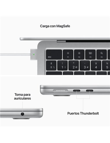 Apple Macbook Air Apple M2/ 8GB/ 512 GB SSD/ GPU Deca Core/ 13.6" Plata
