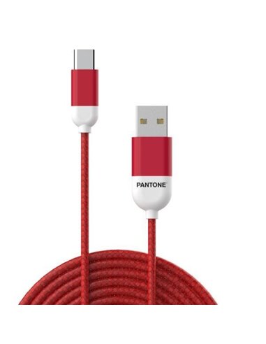 Pantone Cable USB-A a USB-C Rojo 1.5m