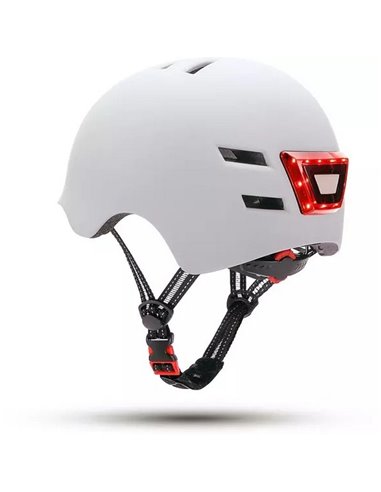 Youin Casco con LED frontal y trasero - Talla L Blanco