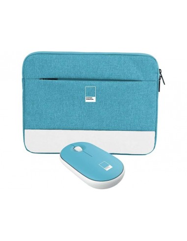 Pantone PT-BGMS001G1 Funda Portátil 15.6" + Ratón Inalámbrico Azul
