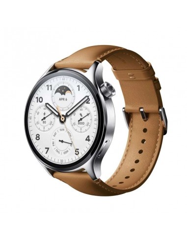 Xiaomi Watch S1 Pro Reloj Smartwatch Plata con Correa de Cuero Marrón