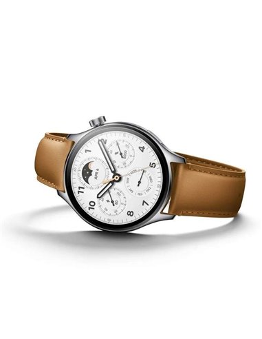 Xiaomi Watch S1 Pro Reloj Smartwatch Plata con Correa de Cuero Marrón