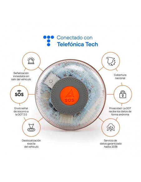 FlashLED SOS Baliza Señalización V16 Conectada IoT Homologada DGT 3.0