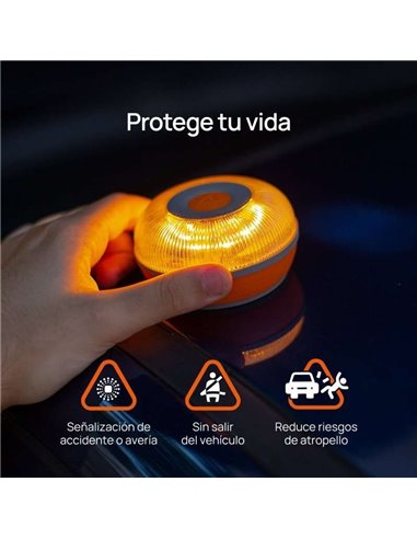 FlashLED SOS Baliza Señalización V16 Conectada IoT Homologada DGT 3.0