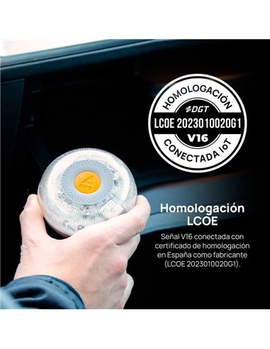 FlashLED SOS Baliza Señalización V16 Conectada IoT Homologada DGT 3.0