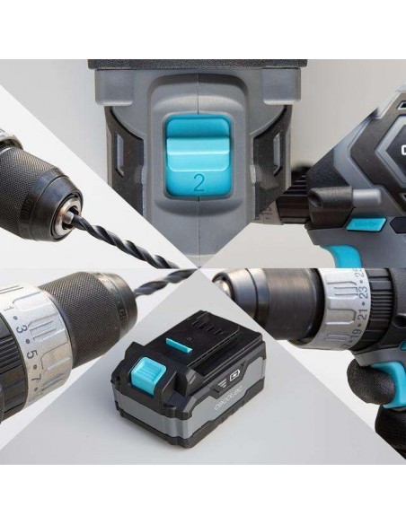 Cecotec CecoRaptor Perfect Drill 4020 X-Treme. Taladro Atornillador, Perforador y Percutor de Batería 20V