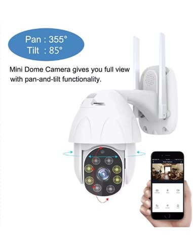 Denver IOC-221 Cámara domo IP digital para exteriores con LED IR 1080p