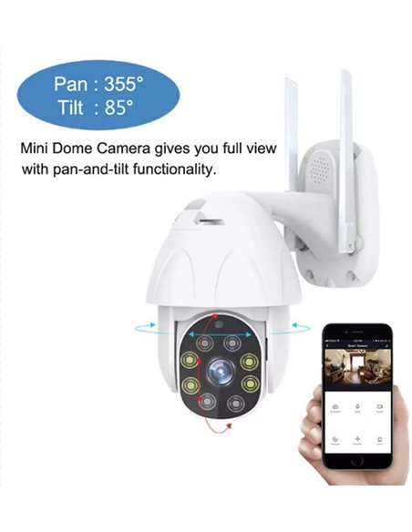 Denver IOC-221 Cámara domo IP digital para exteriores con LED IR 1080p