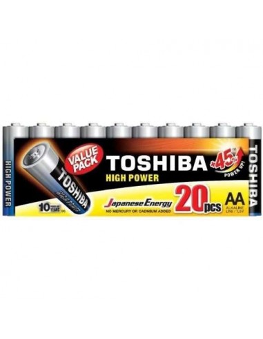 Toshiba High Power Pack de 20 Pilas Alcalinas AA LR06 1.5V