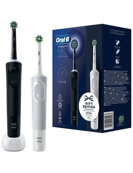 Oral-B Vitality Pro Duo Cepillos de Dientes Eléctricos Negro y Blanco + Cargador