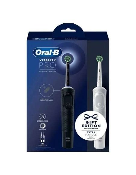 Oral-B Vitality Pro Duo Cepillos de Dientes Eléctricos Negro y Blanco + Cargador