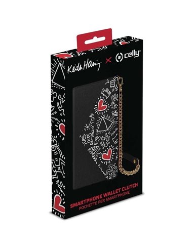 Celly KHPHONEBAG Keith Haring Funda Cartera para Smartphone 6.7"