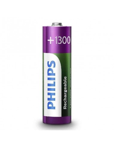 Philips R6B4A130/10 Pack de 4 Pilas AA 1.2V 1300mAh Recargables