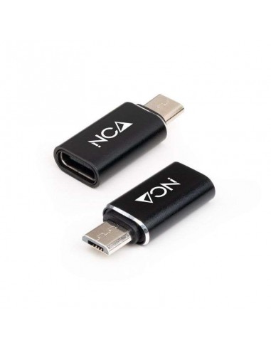 Nanocable Adaptador Micro USB a USB-C Negro