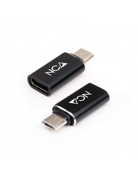 Nanocable Adaptador Micro USB a USB-C Negro