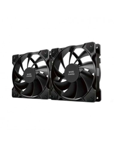 Mars Gaming MF-PWMX2 Kit 2 Ventiladores 120mm Ultra Silenciosos con Sistema Anti-vibraciones Negros