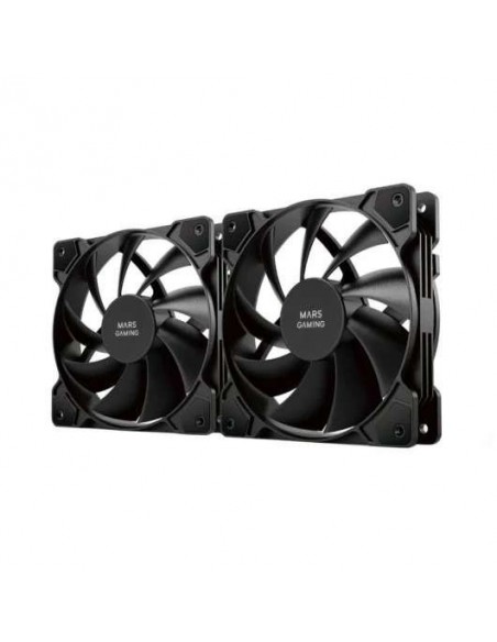 Mars Gaming MF-PWMX2 Kit 2 Ventiladores 120mm Ultra Silenciosos con Sistema Anti-vibraciones Negros