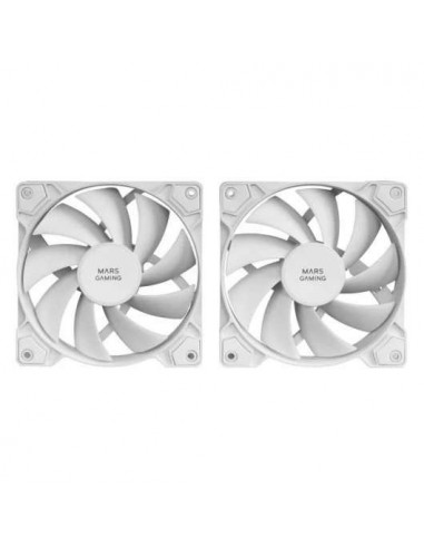 Mars Gaming MF-PWMX2 Kit 2 Ventiladores 120mm Ultra Silenciosos con Sistema Anti-vibraciones Blancos