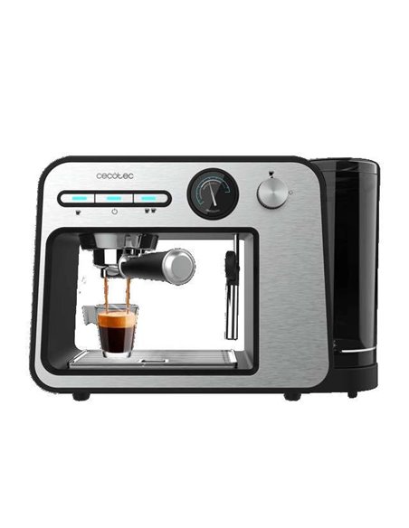 Cecotec Power Espresso 20 Square Pro Cafetera espresso con 20 bares, thermoblock y vaporizador.