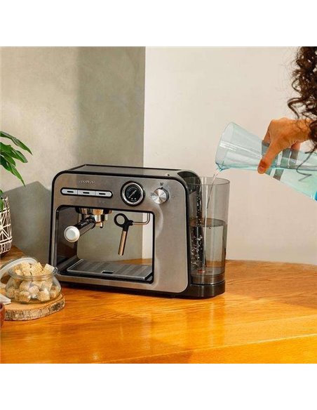 Cecotec Power Espresso 20 Square Pro Cafetera espresso con 20 bares, thermoblock y vaporizador.