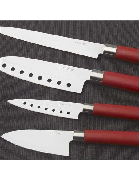 Cecotec Juego de 4 Cuchillos Profesionales de Estilo japonés Sanyoku