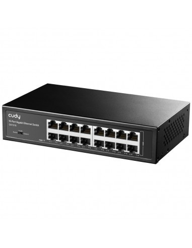 Cudy GS1016 Switch Gigabit 16 Ports – Métal, Sans Ventilateur, VLAN, QoS, Montage Rack 1U