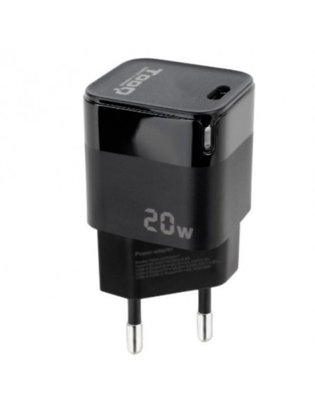 TooQ TQWC-PD20 Cargador de Pared USB-C PD20W Negro
