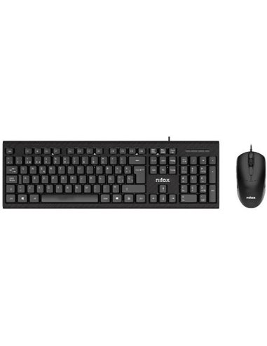 Nilox NXKME0011 Teclado + Ratón USB-A Negro