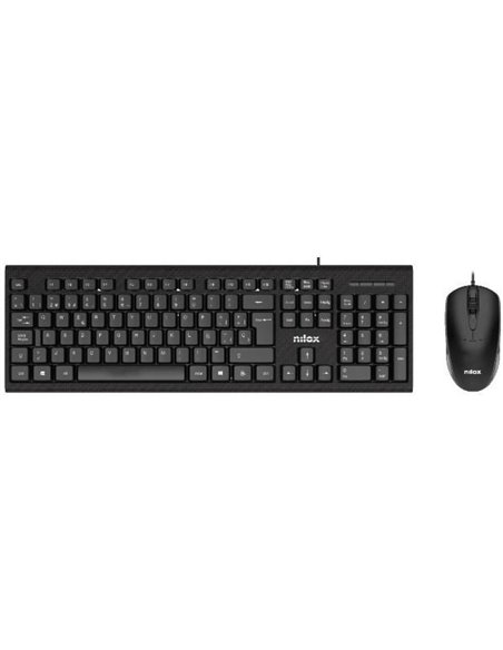 Nilox NXKME0011 Teclado + Ratón USB-A Negro