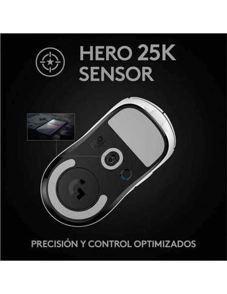 Logitech Pro X Superlight Ratón Gaming 25600DPI Blanco